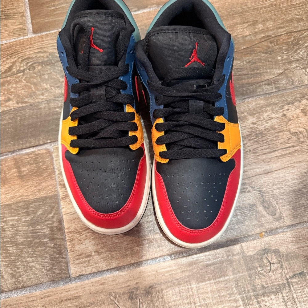 Air Jordan 1’s low Athletic Shoes - Red, Blue, Yellow
